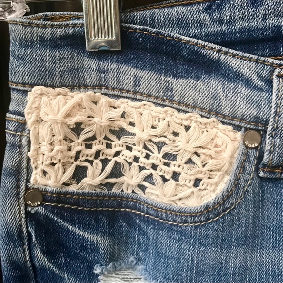 Mudd Destroyed Crochet Jeans | 7 - Picture 2 of 5